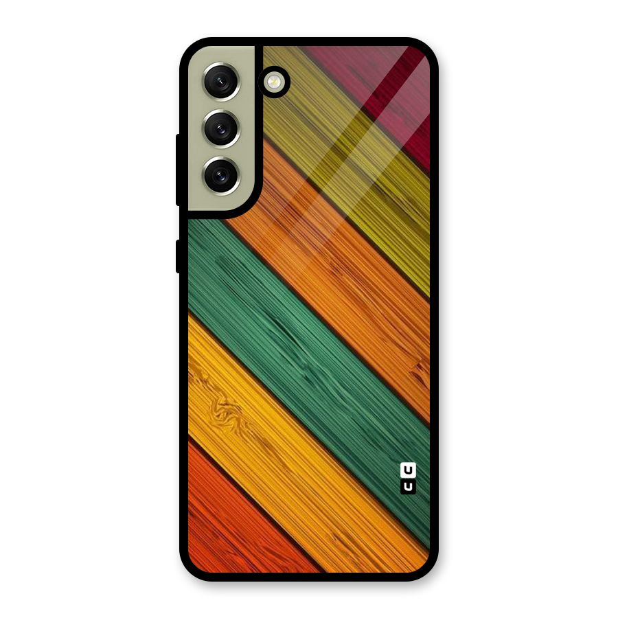 Stripes Classic Design Glass Back Case for Galaxy S21 FE 5G