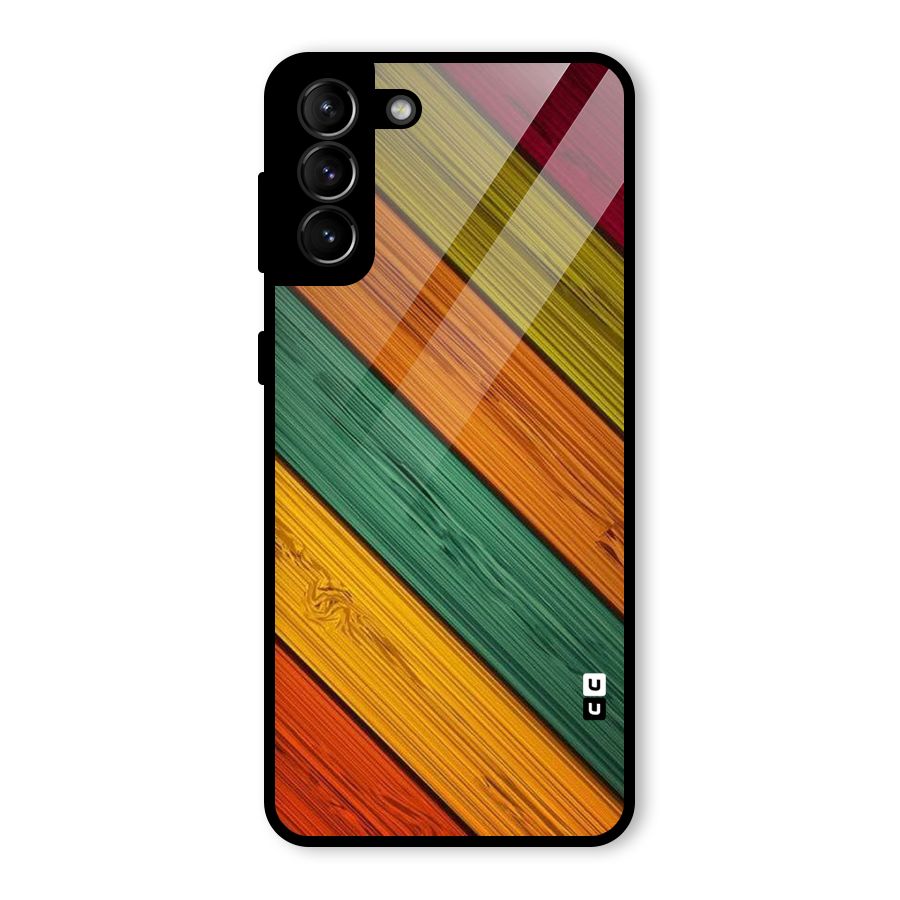 Stripes Classic Design Glass Back Case for Galaxy S21 Plus