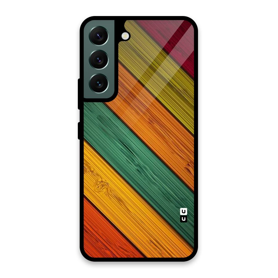 Stripes Classic Design Glass Back Case for Galaxy S22 5G