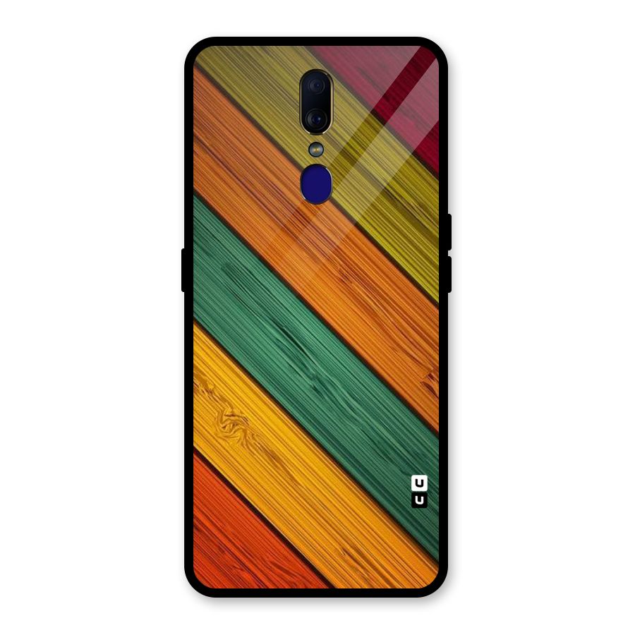 Stripes Classic Design Glass Back Case for Oppo F11