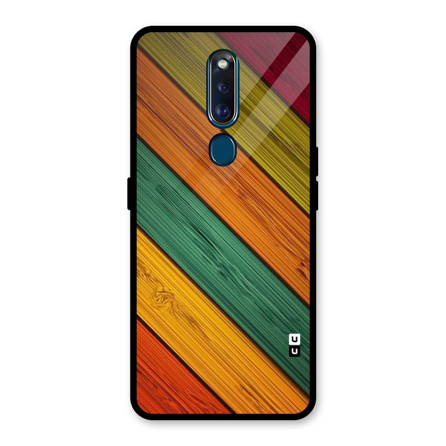 Stripes Classic Design Glass Back Case for Oppo F11 Pro