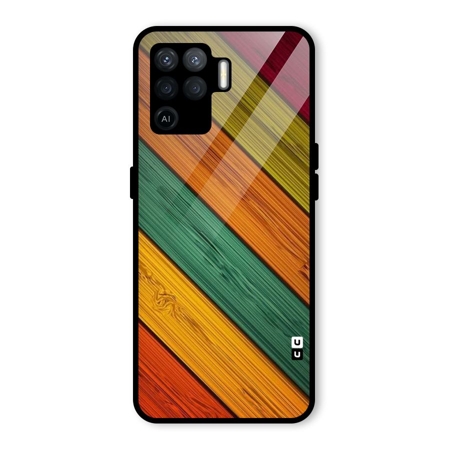Stripes Classic Design Glass Back Case for Oppo F19 Pro