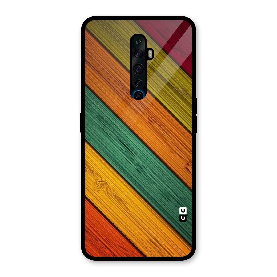 Stripes Classic Design Glass Back Case for Oppo Reno2 F