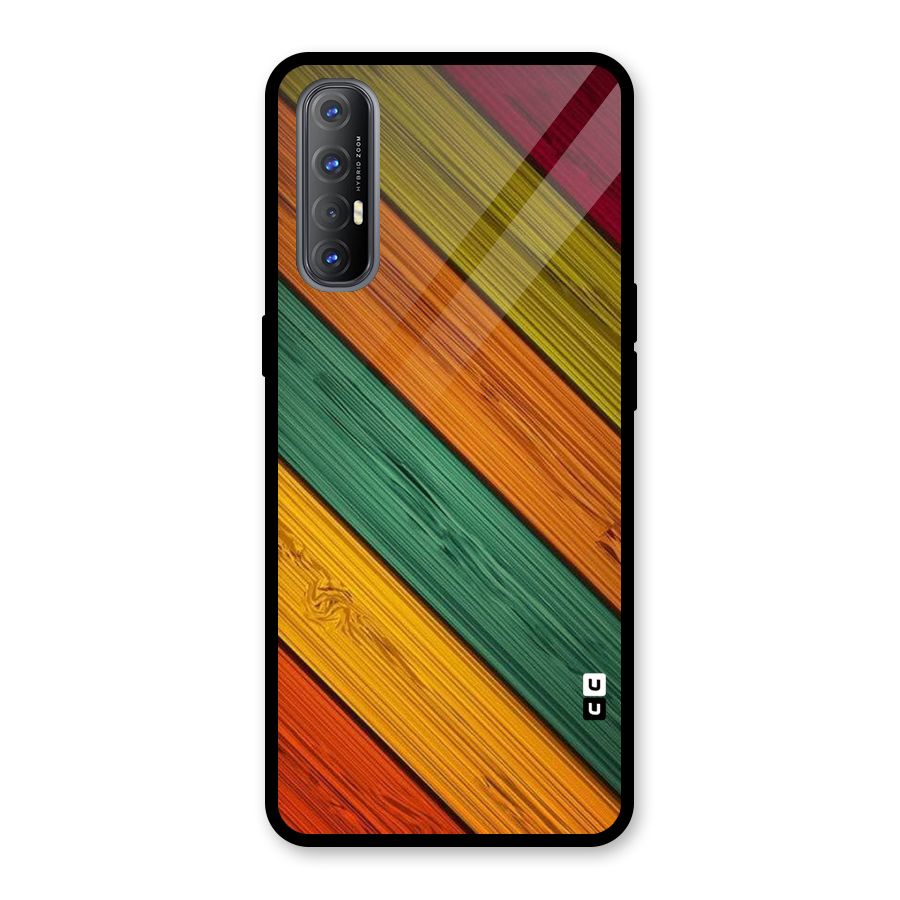 Stripes Classic Design Glass Back Case for Oppo Reno3 Pro
