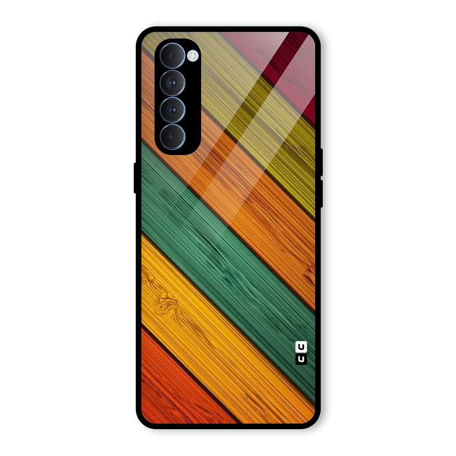 Stripes Classic Design Glass Back Case for Oppo Reno4 Pro