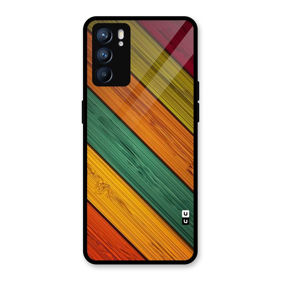 Stripes Classic Design Glass Back Case for Oppo Reno6 5G