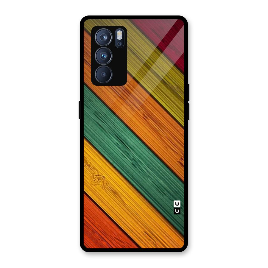 Stripes Classic Design Glass Back Case for Oppo Reno6 Pro 5G