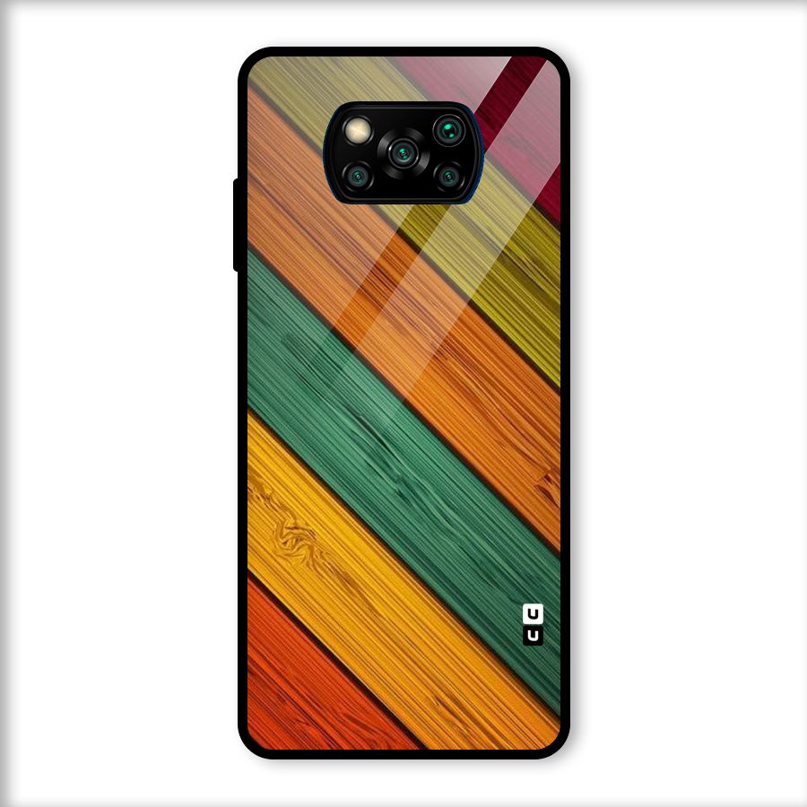 Stripes Classic Design Glass Back Case for Poco X3