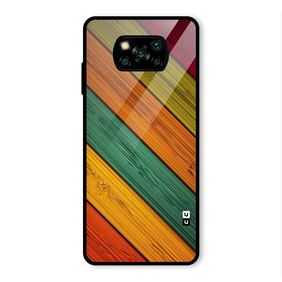 Stripes Classic Design Glass Back Case for Poco X3 Pro