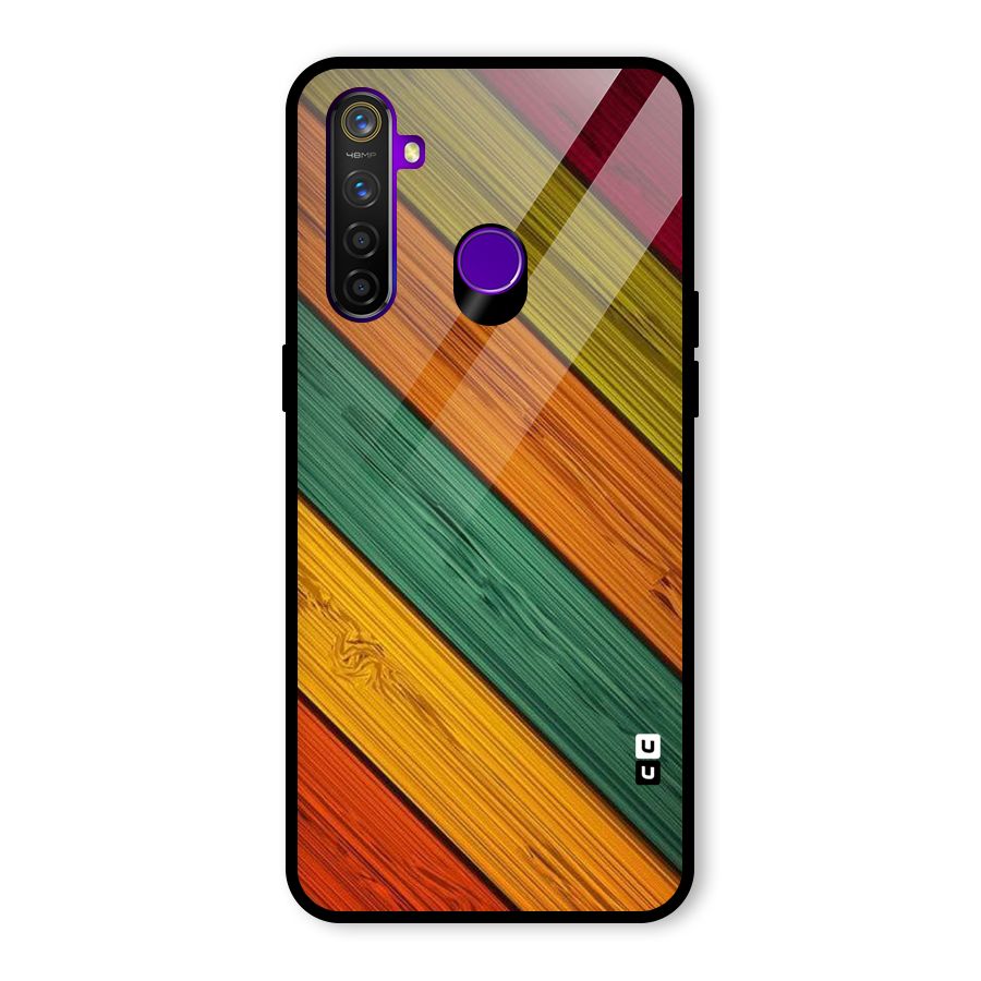 Stripes Classic Design Glass Back Case for Realme 5 Pro
