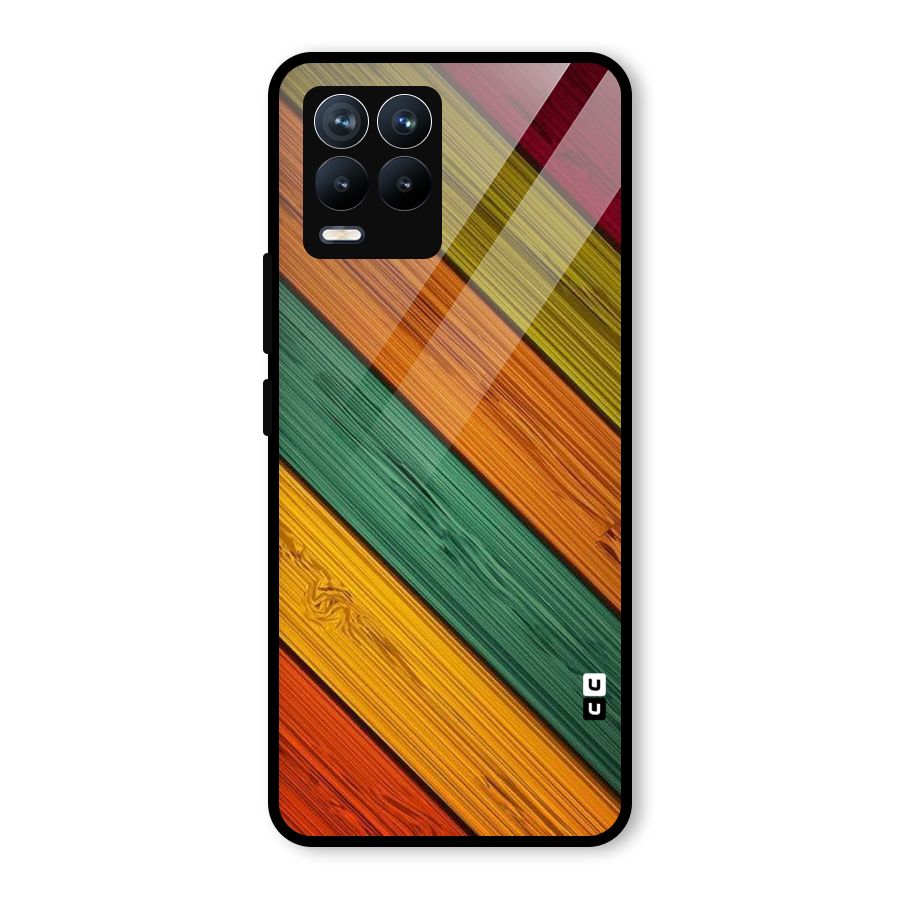 Stripes Classic Design Glass Back Case for Realme 8 Pro
