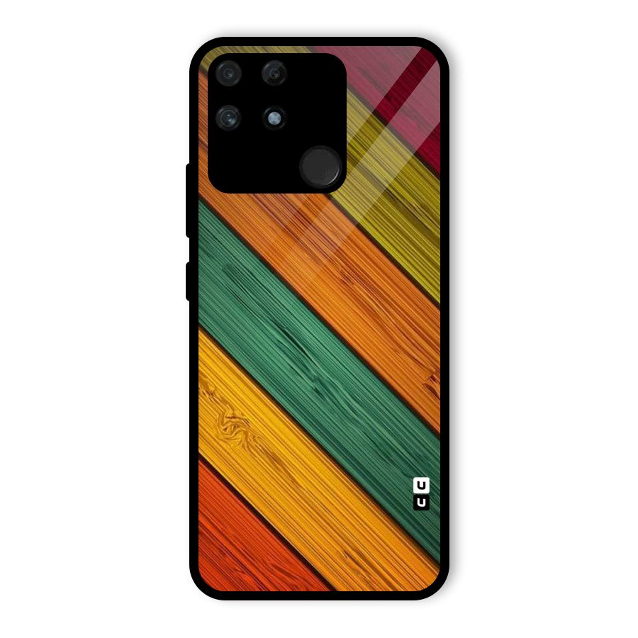 Stripes Classic Design Glass Back Case for Realme Narzo 50A