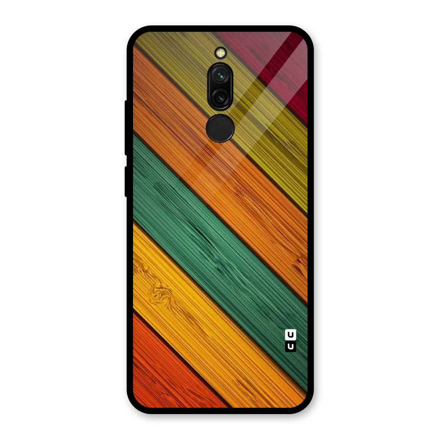 Stripes Classic Design Glass Back Case for Redmi 8
