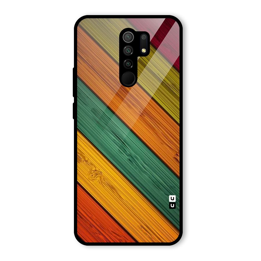 Stripes Classic Design Glass Back Case for Redmi 9 Prime