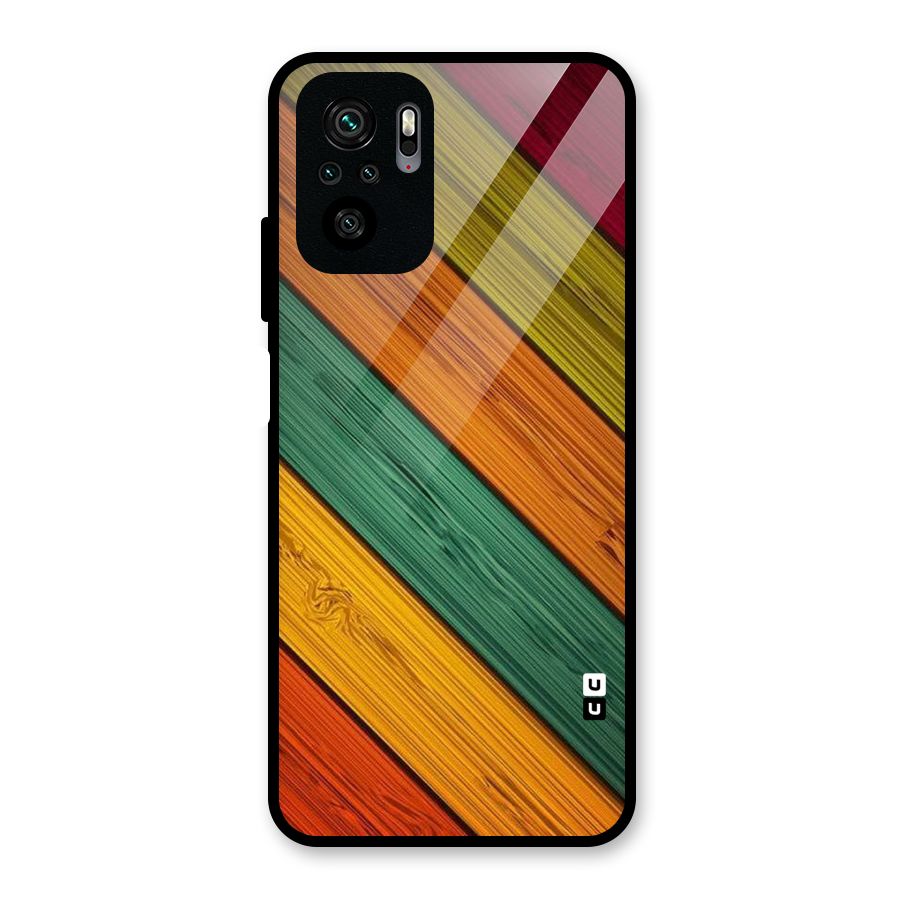 Stripes Classic Design Glass Back Case for Redmi Note 10S