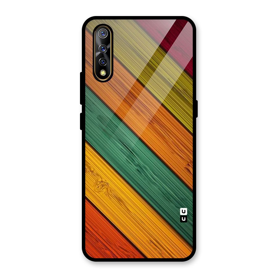 Stripes Classic Design Glass Back Case for Vivo S1