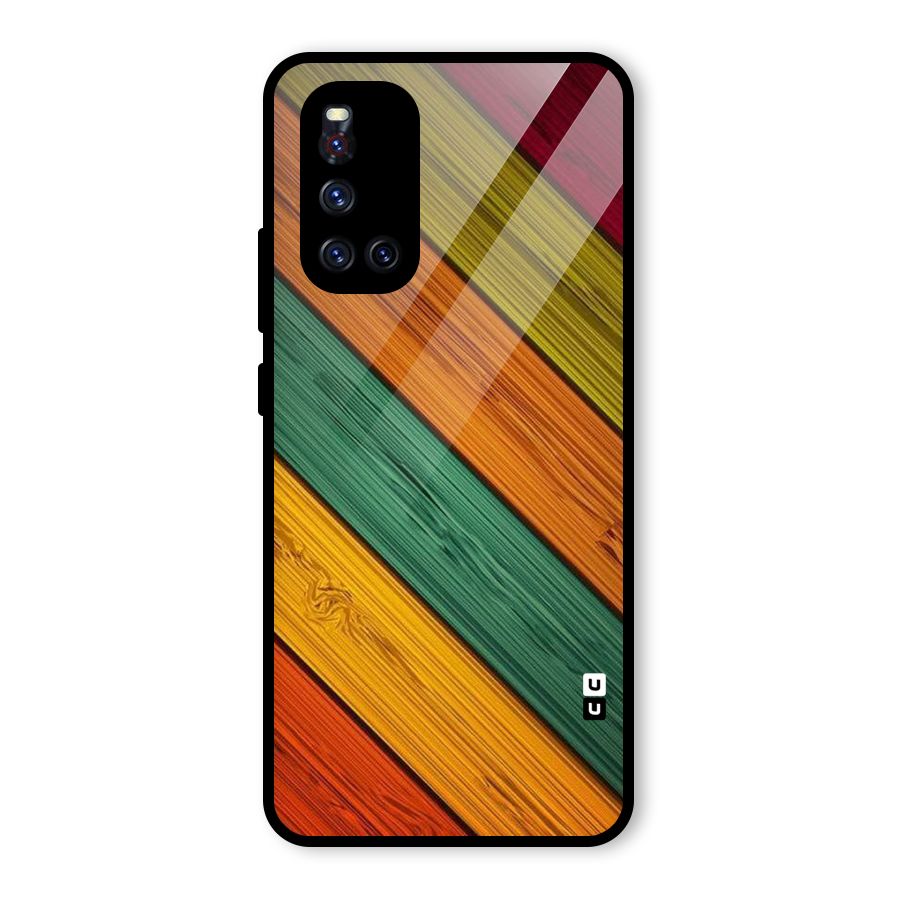 Stripes Classic Design Glass Back Case for Vivo V19