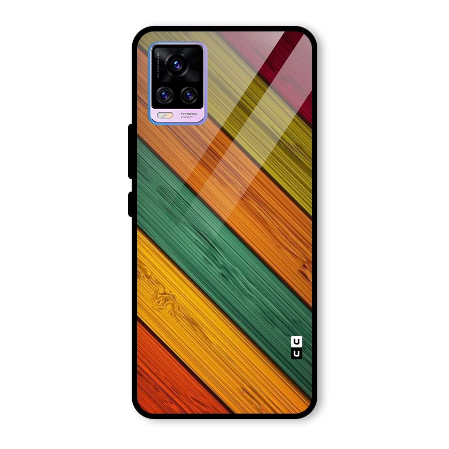 Stripes Classic Design Glass Back Case for Vivo V20 Pro