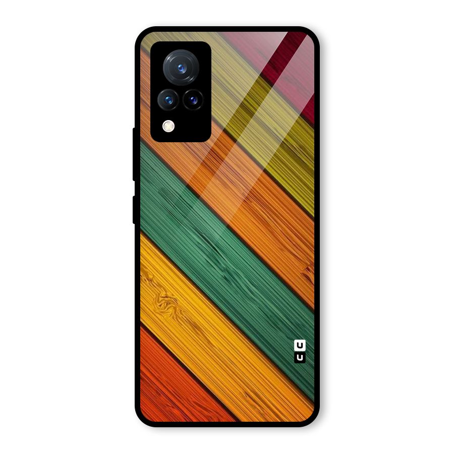 Stripes Classic Design Glass Back Case for Vivo V21 5G