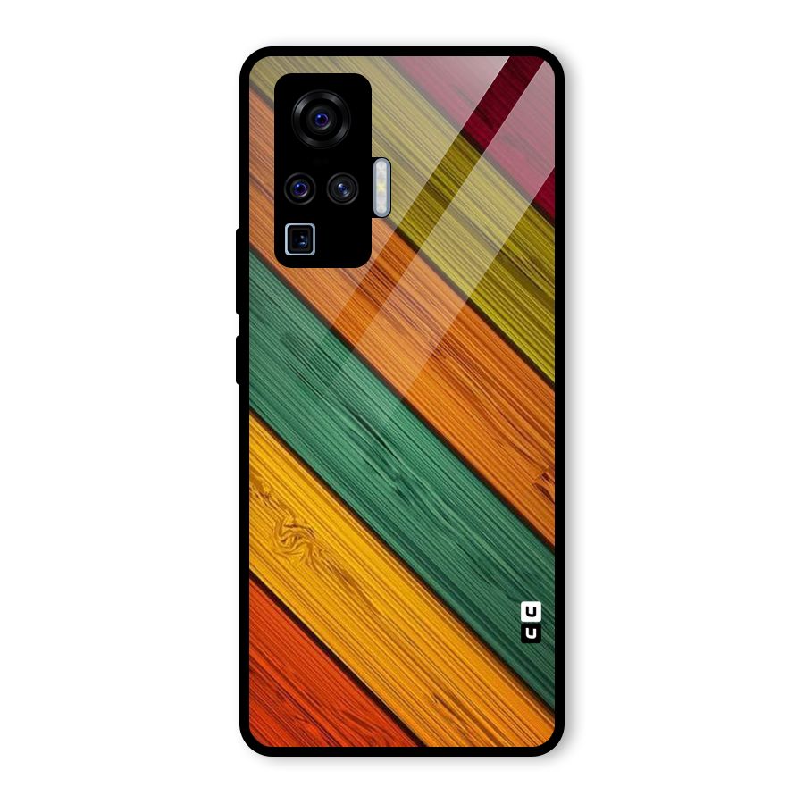 Stripes Classic Design Glass Back Case for Vivo X50 Pro