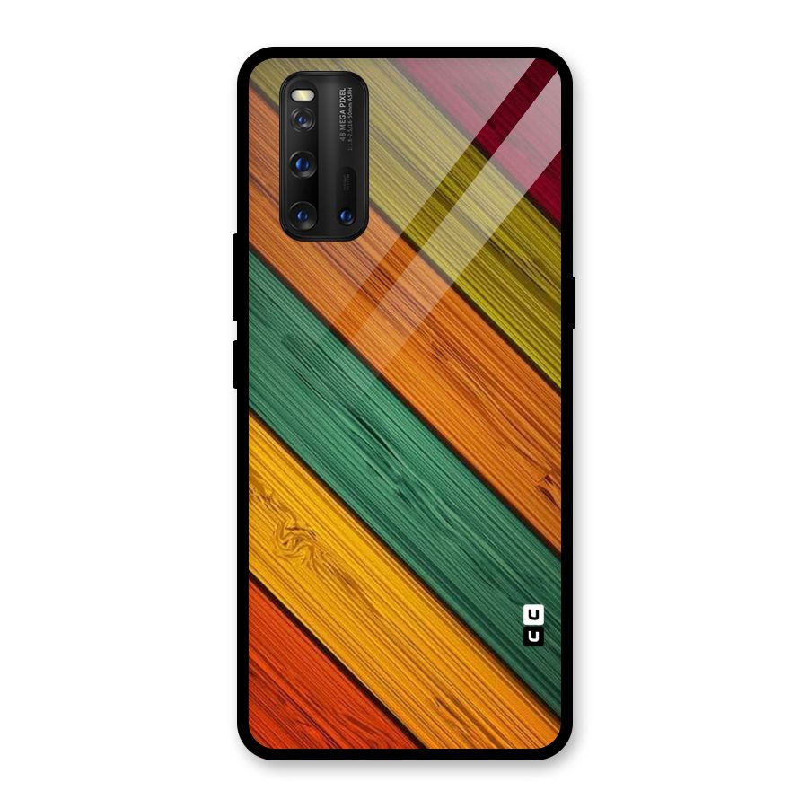 Stripes Classic Design Glass Back Case for Vivo iQOO 3