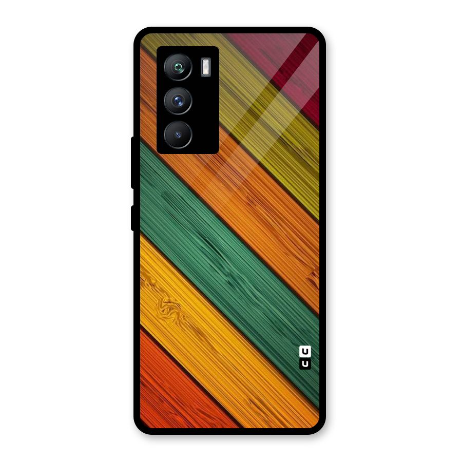 Stripes Classic Design Glass Back Case for Vivo iQOO 9 SE