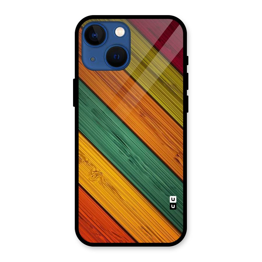 Stripes Classic Design Glass Back Case for iPhone 13 Mini