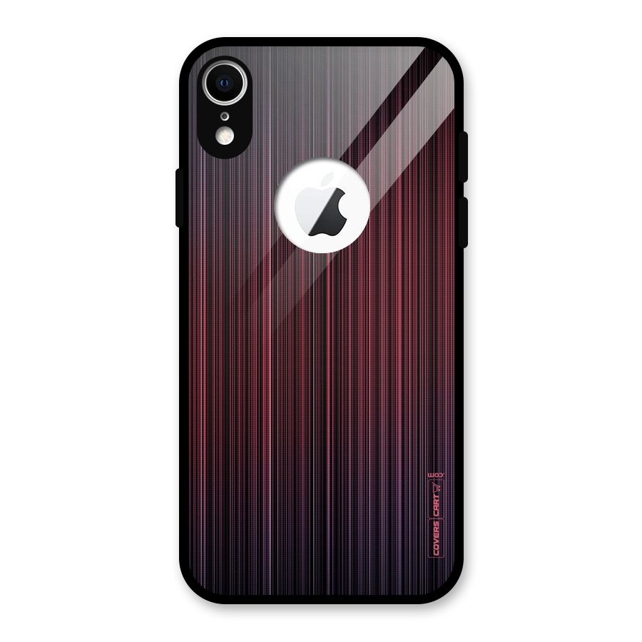 Stripes Gradiant Glass Back Case for iPhone XR Logo Cut