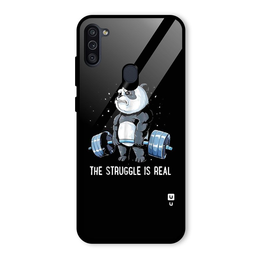 Struggle in Real Glass Back Case for Galaxy M11