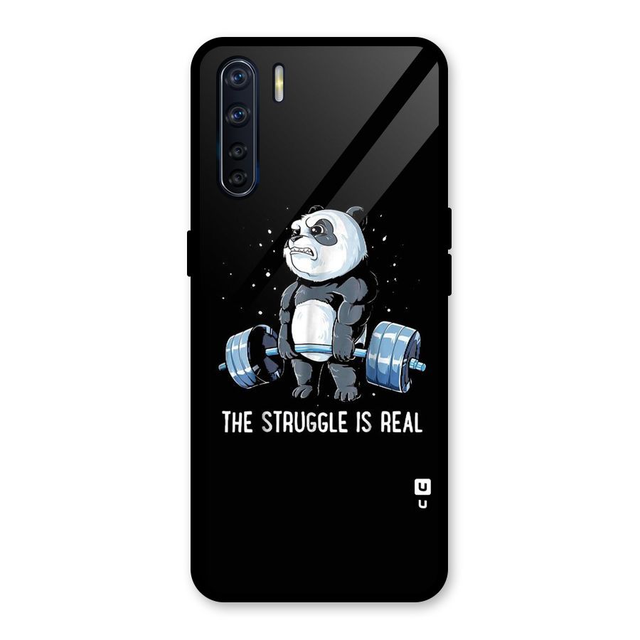 Struggle in Real Glass Back Case for Oppo F15