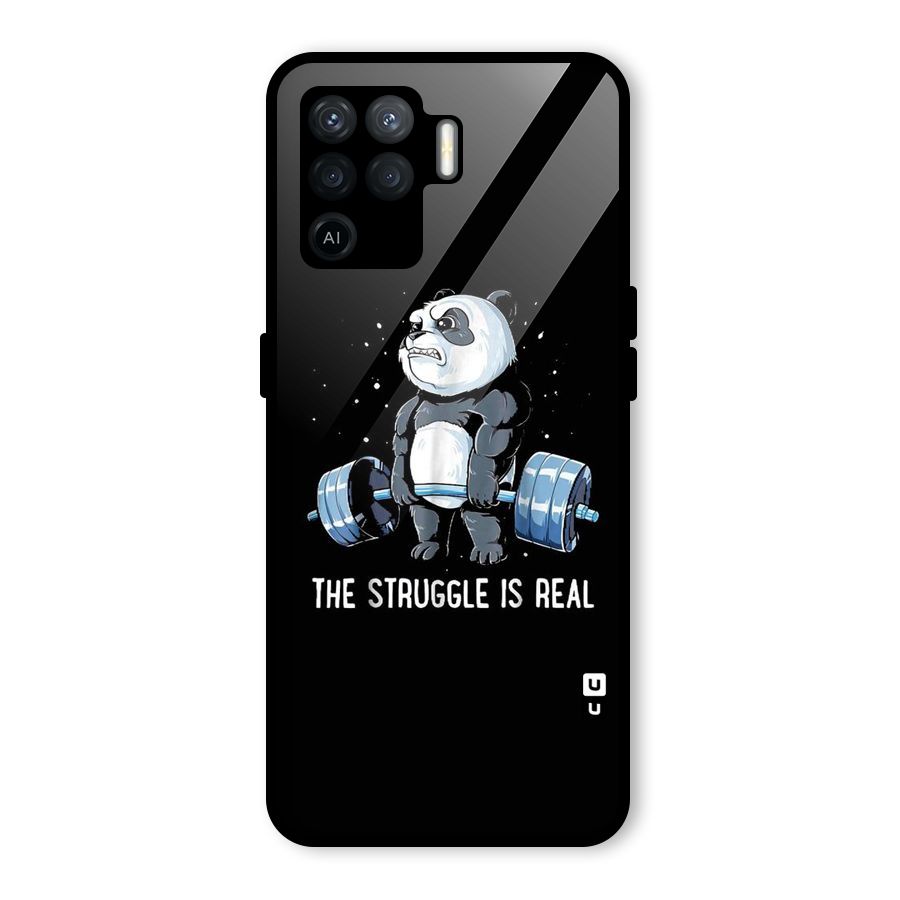Struggle in Real Glass Back Case for Oppo F19 Pro