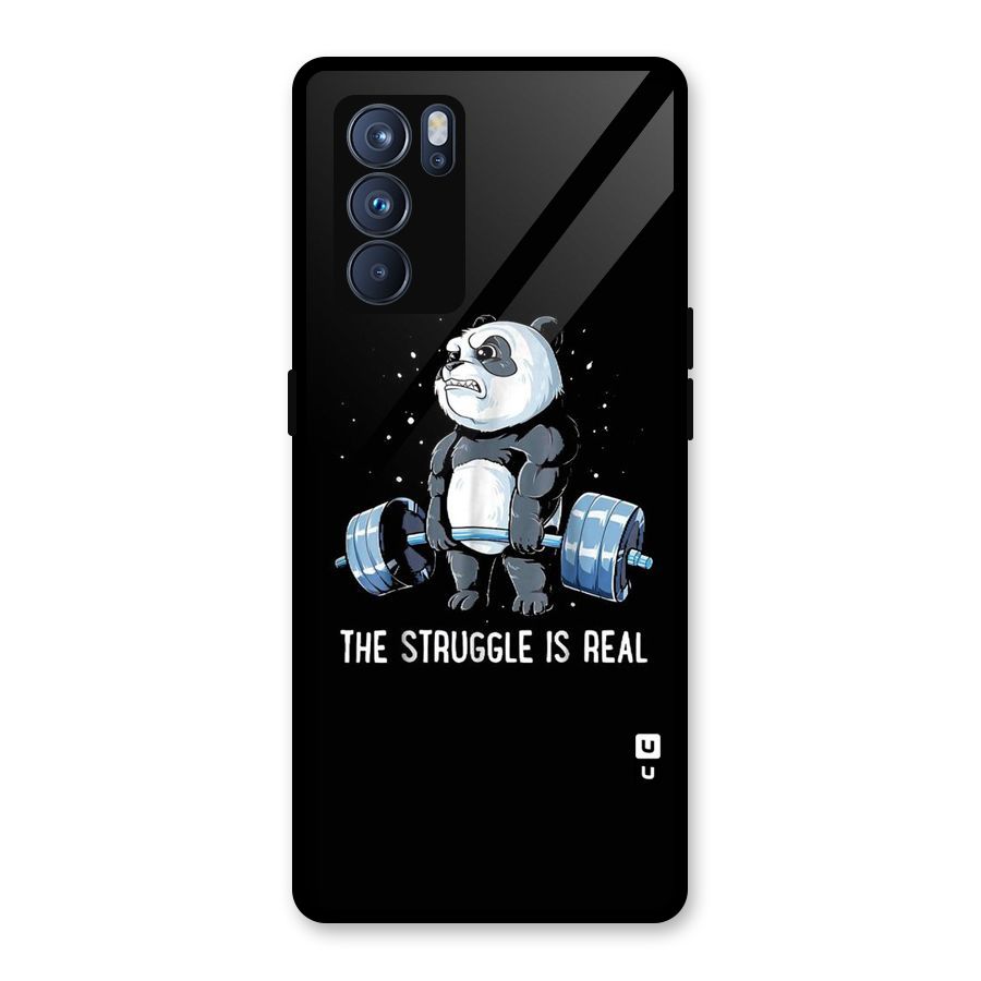 Struggle in Real Glass Back Case for Oppo Reno6 Pro 5G