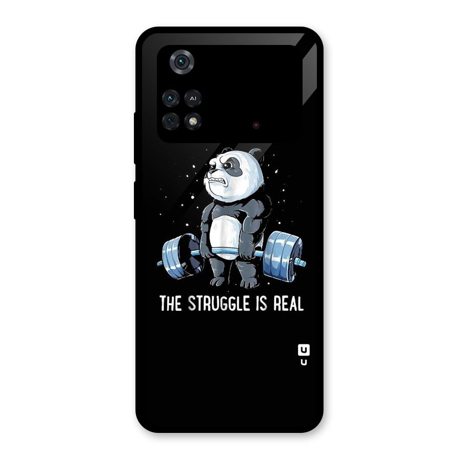 Struggle in Real Glass Back Case for Poco M4 Pro 4G