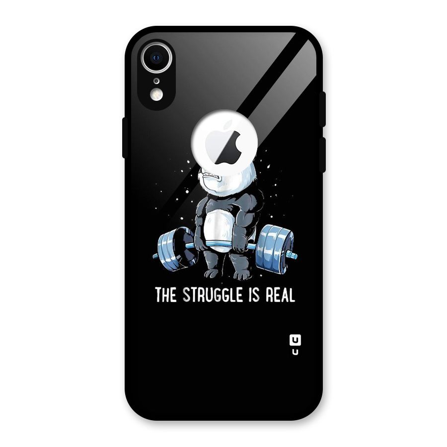 Struggle in Real Glass Back Case for iPhone XR Logo Cut