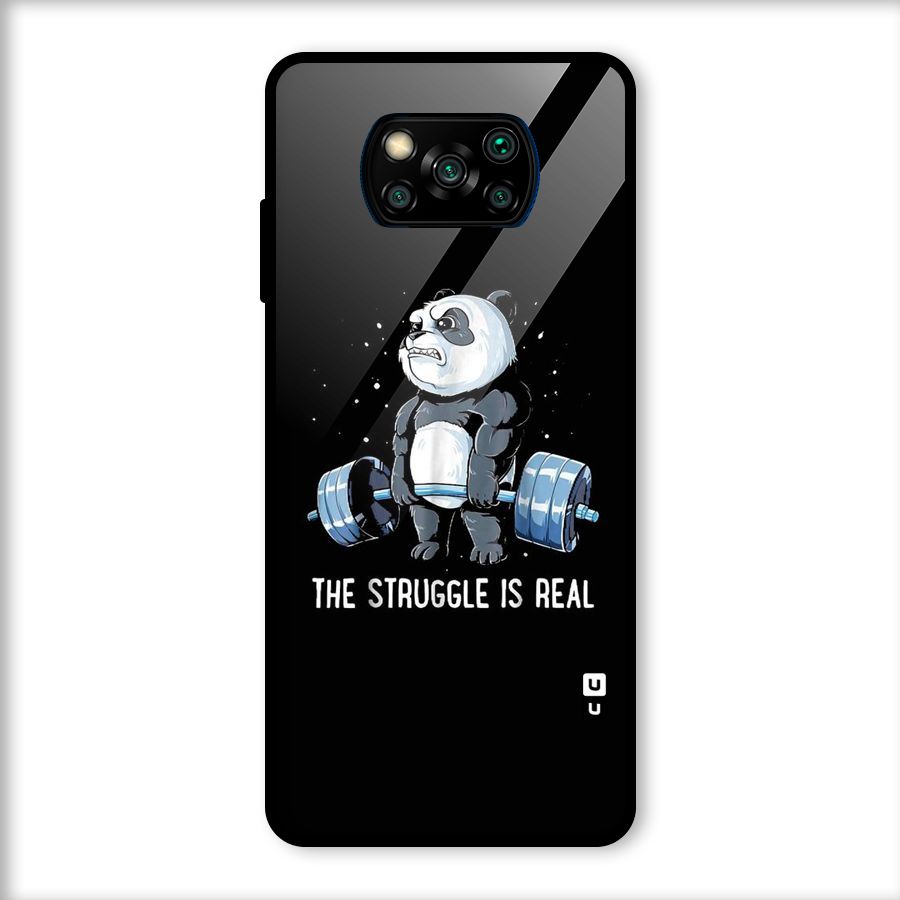 Struggle is Real Glass Back Case for Poco X3
