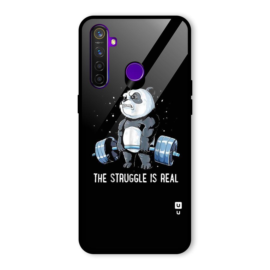 Struggle is Real Glass Back Case for Realme 5 Pro