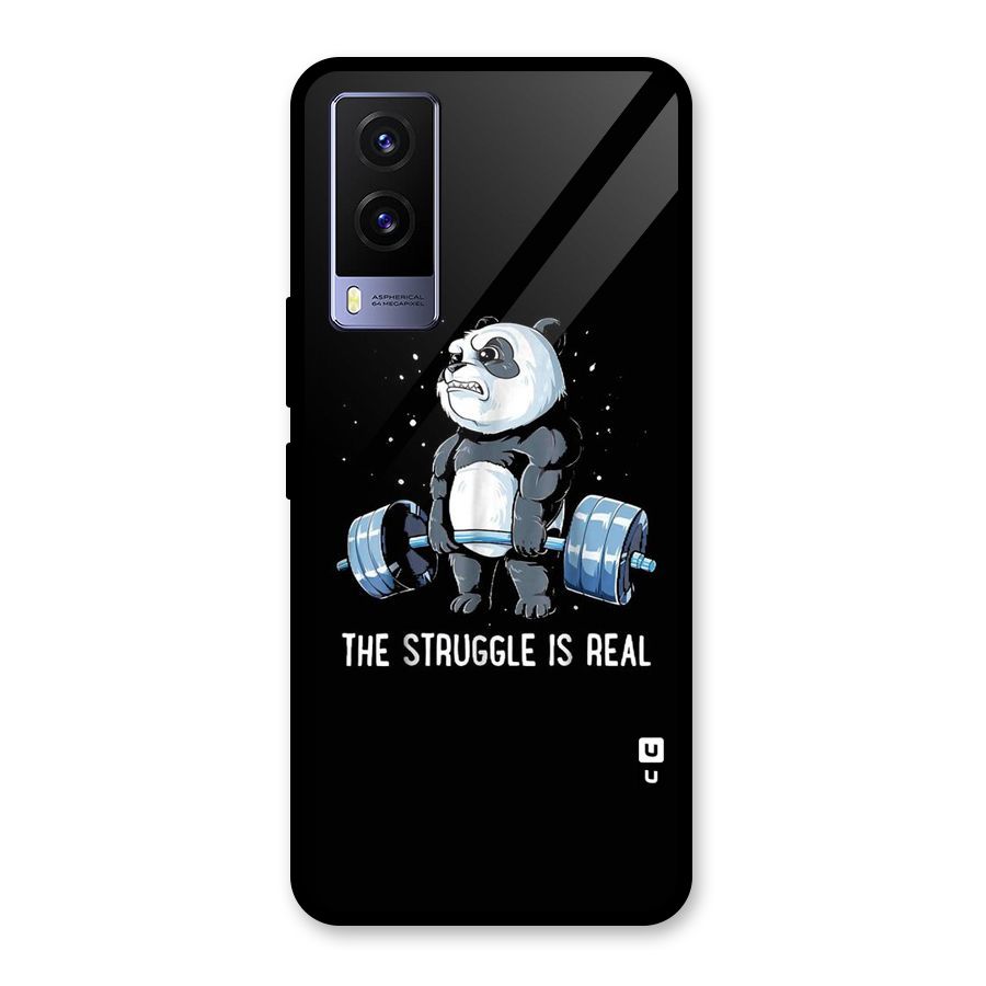Struggle is Real Glass Back Case for Vivo V21e 5G