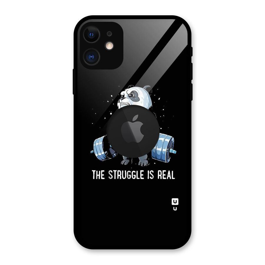 Struggle is Real Glass Back Case for iPhone 11 Logo Cut