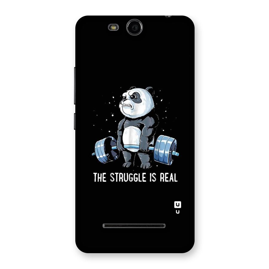 Struggle is Real Panda Back Case for Micromax Canvas Juice 3 Q392
