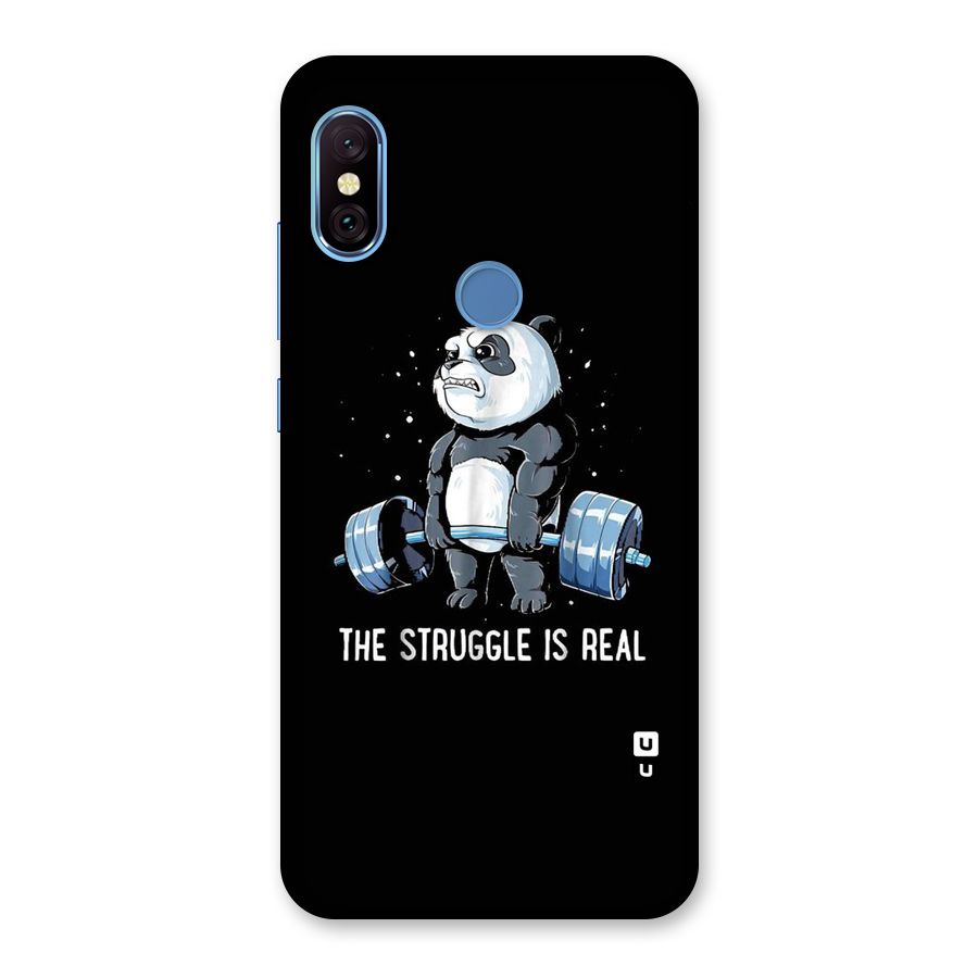 Struggle is Real Panda Back Case for Redmi Note 6 Pro