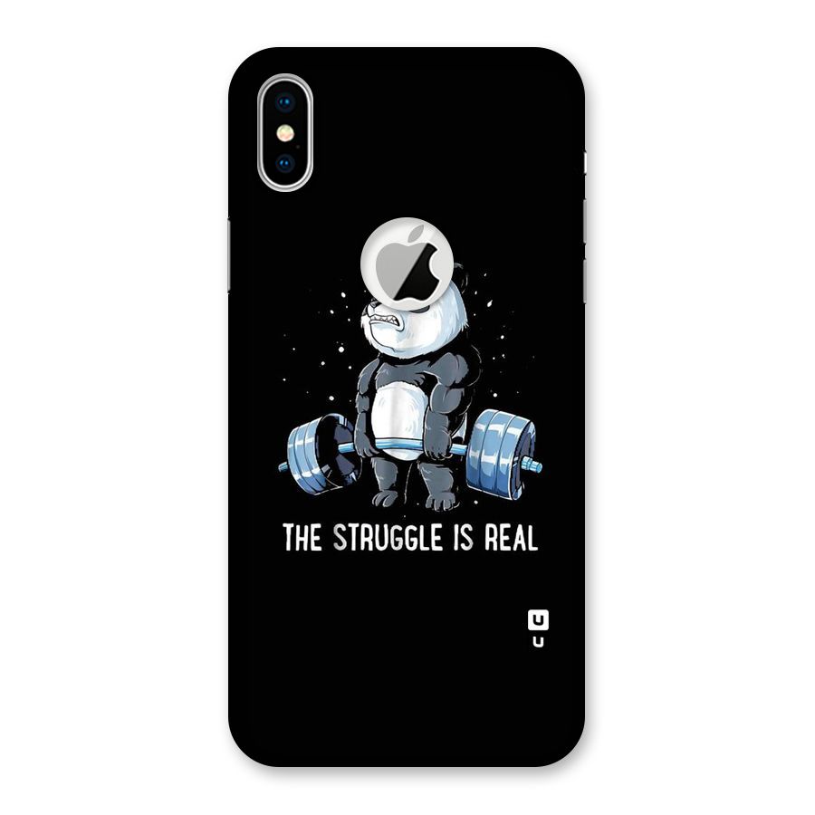 Struggle is Real Panda Back Case for iPhone XS Logo Cut