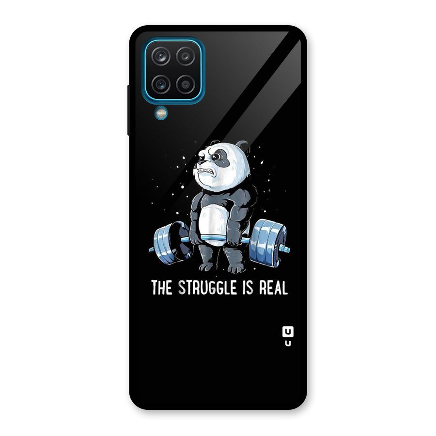 Struggle is Real Panda Glass Back Case for Galaxy A12