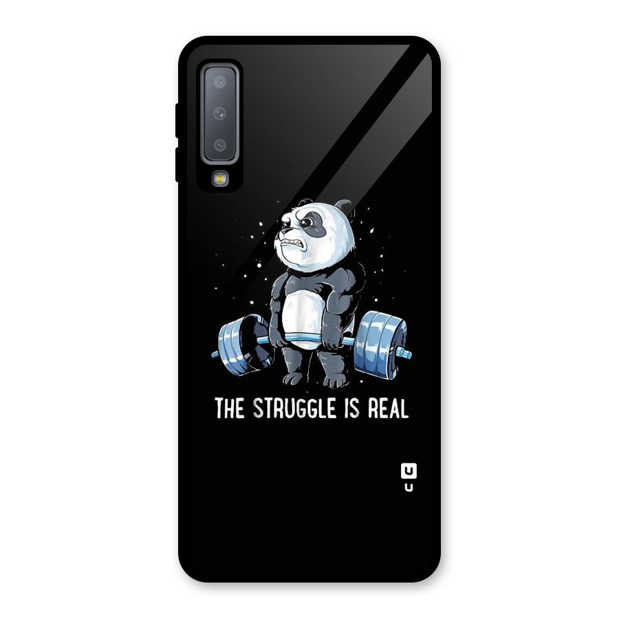 Struggle is Real Panda Glass Back Case for Galaxy A7 (2018)