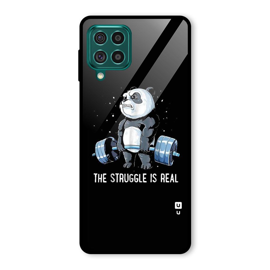 Struggle is Real Panda Glass Back Case for Galaxy F62