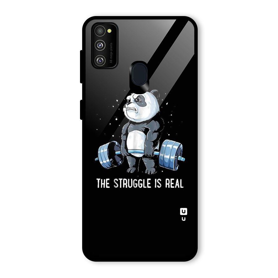 Struggle is Real Panda Glass Back Case for Galaxy M30s