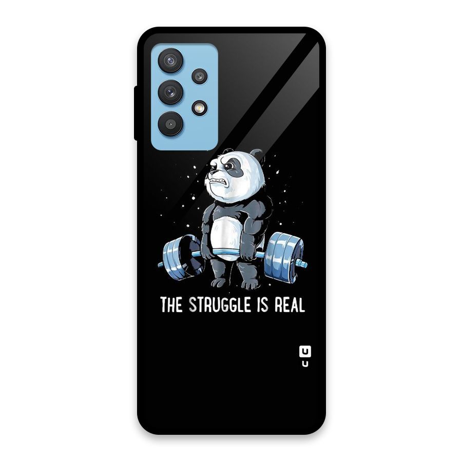 Struggle is Real Panda Glass Back Case for Galaxy M32 5G