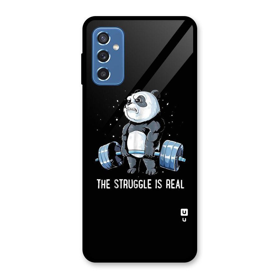 Struggle is Real Panda Glass Back Case for Galaxy M52 5G