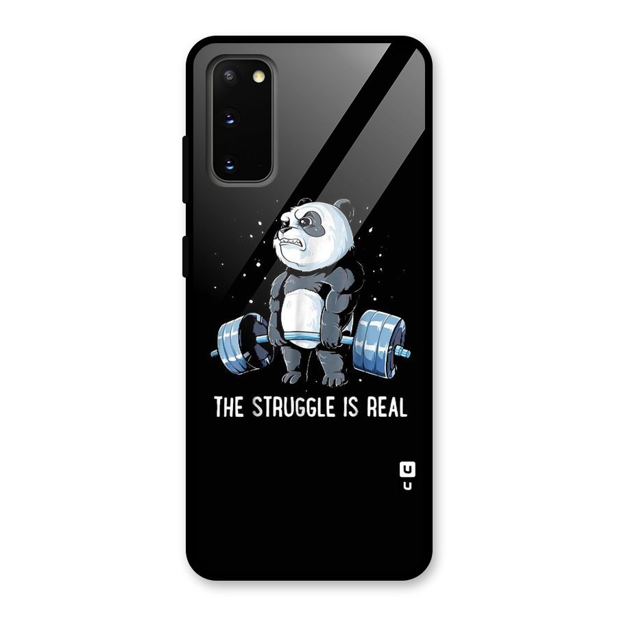 Struggle is Real Panda Glass Back Case for Galaxy S20