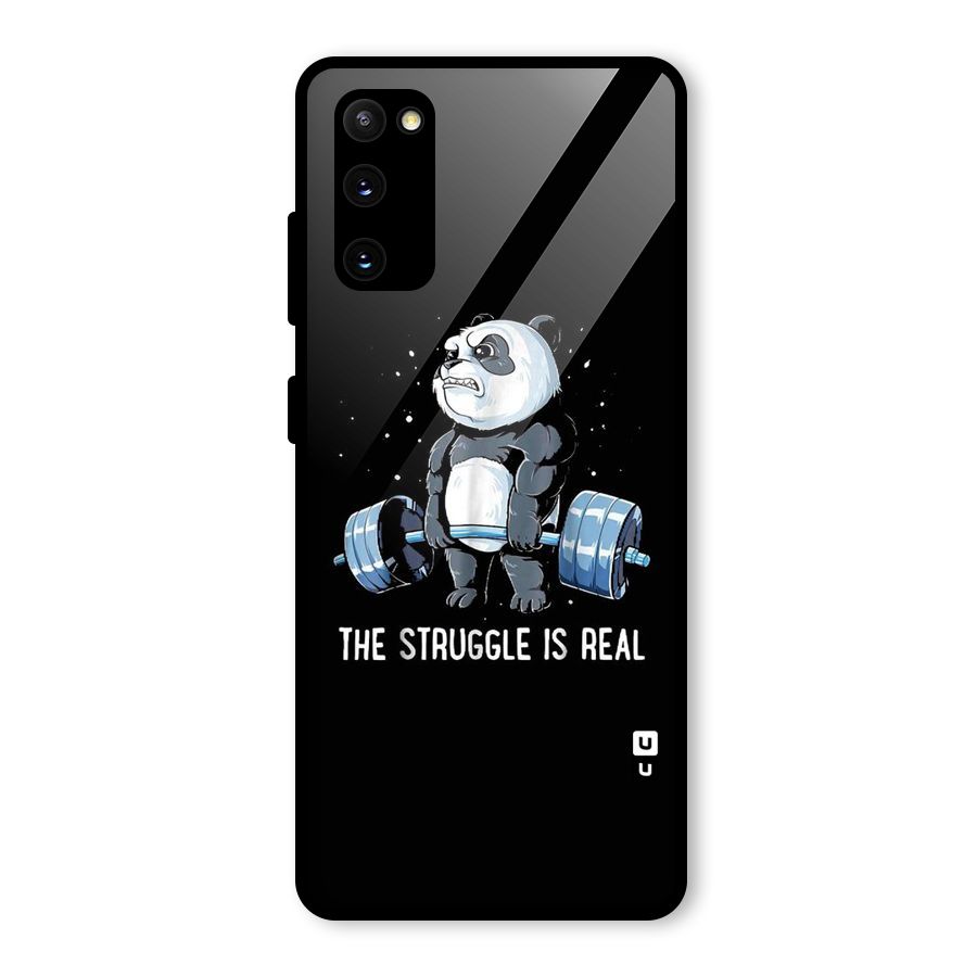 Struggle is Real Panda Glass Back Case for Galaxy S20 FE