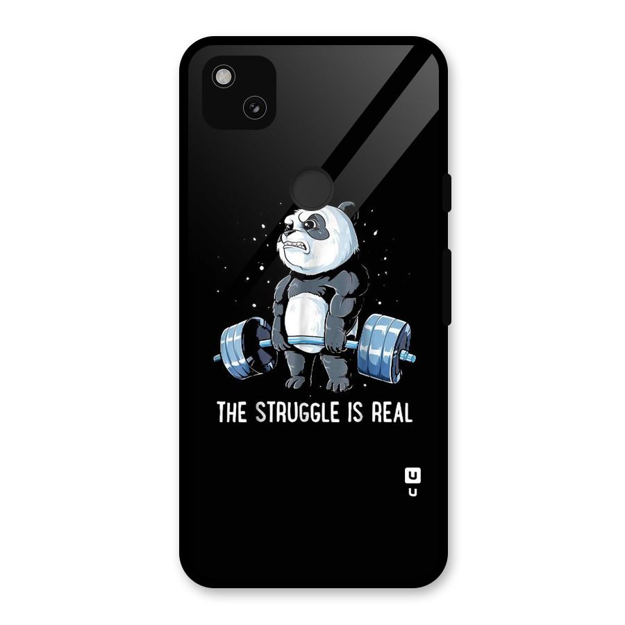Struggle is Real Panda Glass Back Case for Google Pixel 4a